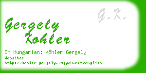gergely kohler business card
