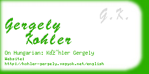 gergely kohler business card